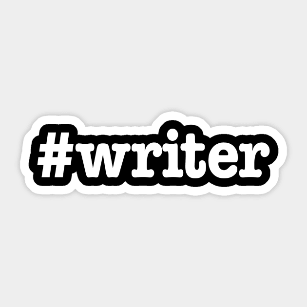 #writer in white Sticker by ninjatees